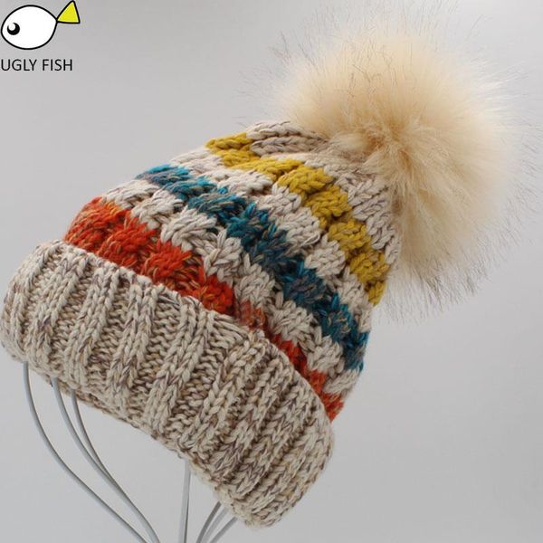 beanie/skull caps winter hat female beanie faux fur pompon knitted, Blue;gray
beanie/skull caps winter hat female beanie faux fur pompon knitted, Blue;gray