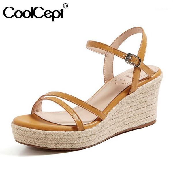 sandals coolcept genuine leather women wedges buckle strap fashion summer shoes woman platform office lady footwear size 34-391, Black
sandals coolcept genuine leather women wedges buckle strap fashion summer shoes woman platform office lady footwear size 34-391, Black