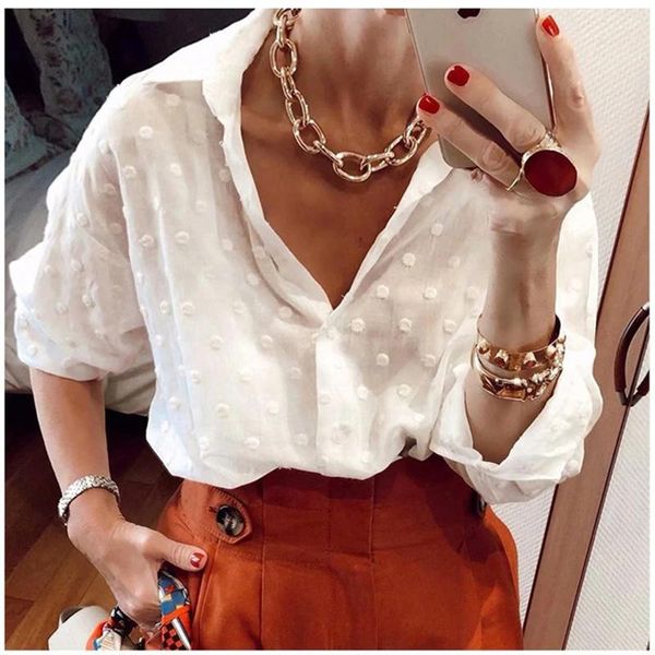 women 3d flowers long sleeve polka dot button down see-through lace loose shirt ladies summer casual blouse party top, White
women 3d flowers long sleeve polka dot button down see-through lace loose shirt ladies summer casual blouse party top, White