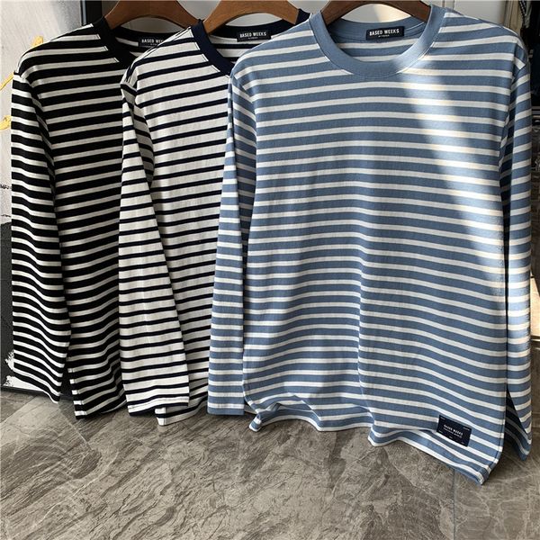 hk sea soul striped vogue combed cotton early autumn casual fashion round neck long sleeve t-shirt
hk sea soul striped vogue combed cotton early autumn casual fashion round neck long sleeve t-shirt