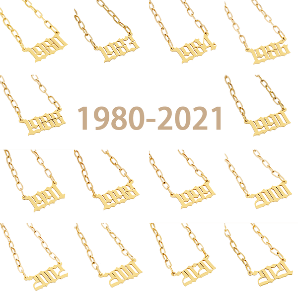 chains 1980-2021year number necklace stainless steel necklaces for women men hip hop punk big link chain birthday gift jewelry, Silver
chains 1980-2021year number necklace stainless steel necklaces for women men hip hop punk big link chain birthday gift jewelry, Silver