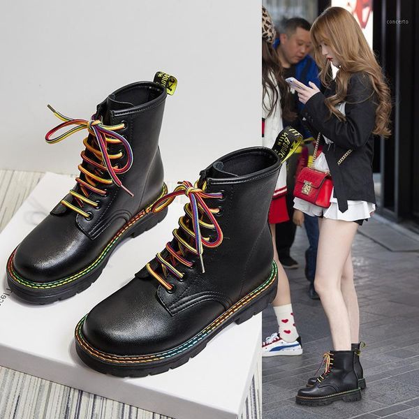 autumn and winter new fashion boots motorcycle boots ankle rainbow lace-up round toe can increase med (3cm-5cm) solid1, Black
autumn and winter new fashion boots motorcycle boots ankle rainbow lace-up round toe can increase med (3cm-5cm) solid1, Black