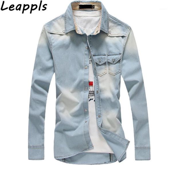 leappls 3xl denim shirt men cotton fashion england style covered button severe washing streetwear casual shirt camisa jeans new1, White;black
leappls 3xl denim shirt men cotton fashion england style covered button severe washing streetwear casual shirt camisa jeans new1, White;black