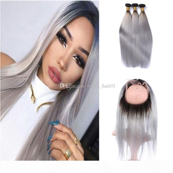 1b sliver grey ombre silk straight brazilian virgin hair weave with 360 lace band frontal pre plucked 360 lace frontal closure with bundles, Black;brown
1b sliver grey ombre silk straight brazilian virgin hair weave with 360 lace band frontal pre plucked 360 lace frontal closure with bundles, Black;brown