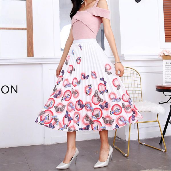 2020 new summer skirts womens butterfly catroon print empire high waist elastci pleated midi skirt european high street style, Black
2020 new summer skirts womens butterfly catroon print empire high waist elastci pleated midi skirt european high street style, Black