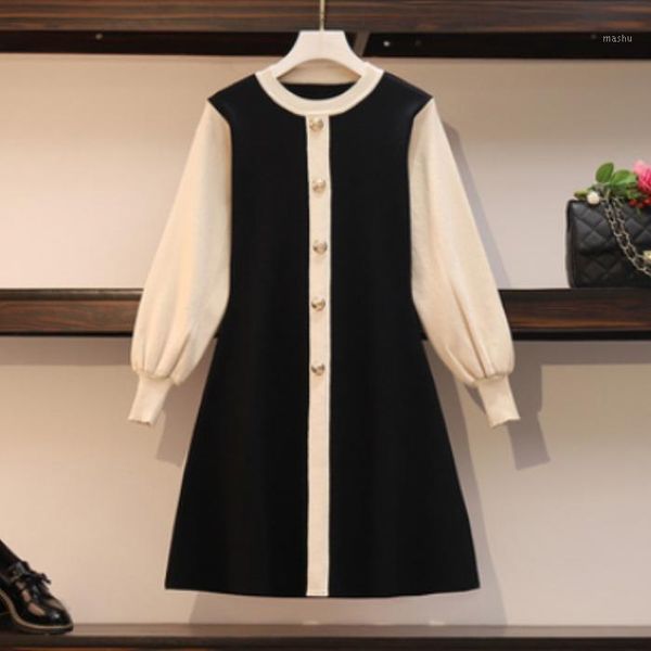 2020 autumn new contrast color lantern sleeve knitted dress graceful waist hugging womens dresses loose elegant dress plus sized1, Black;gray
2020 autumn new contrast color lantern sleeve knitted dress graceful waist hugging womens dresses loose elegant dress plus sized1, Black;gray