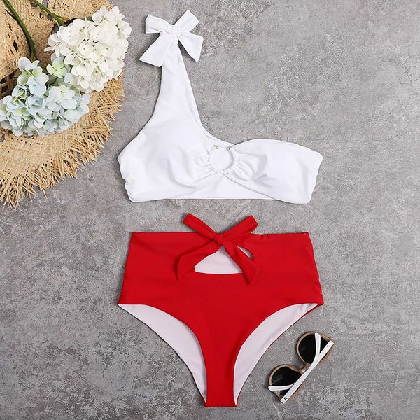 swimwear women's 2021 women new split bikini one-shoulder open back swimsuit #srn, White;black
swimwear women's 2021 women new split bikini one-shoulder open back swimsuit #srn, White;black