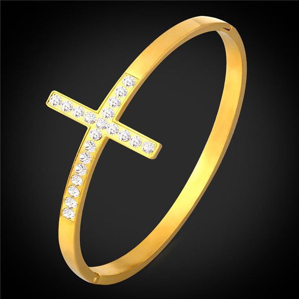 christmas gift rhinestone sideways cross jewelry stainless steel/gold color horizontal cross bangles bracelets for women gh1557, Black
christmas gift rhinestone sideways cross jewelry stainless steel/gold color horizontal cross bangles bracelets for women gh1557, Black