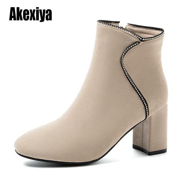 fashion boots female suede boot thick heels ankle boots solid round toe winter soft platform slip on high heels shoes w051, Black
fashion boots female suede boot thick heels ankle boots solid round toe winter soft platform slip on high heels shoes w051, Black