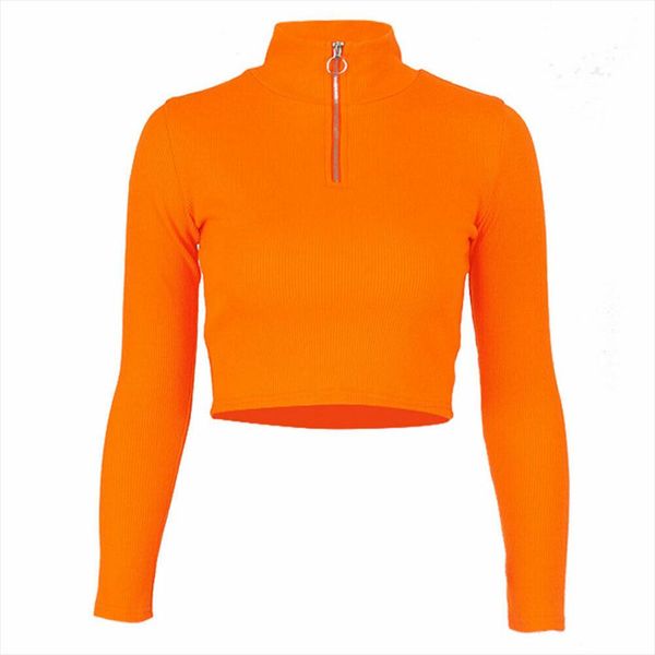 2020 summer new women t shirts fashion neon green crop solid fitness zipper shirts turtleneck long sleeve shirt, White
2020 summer new women t shirts fashion neon green crop solid fitness zipper shirts turtleneck long sleeve shirt, White