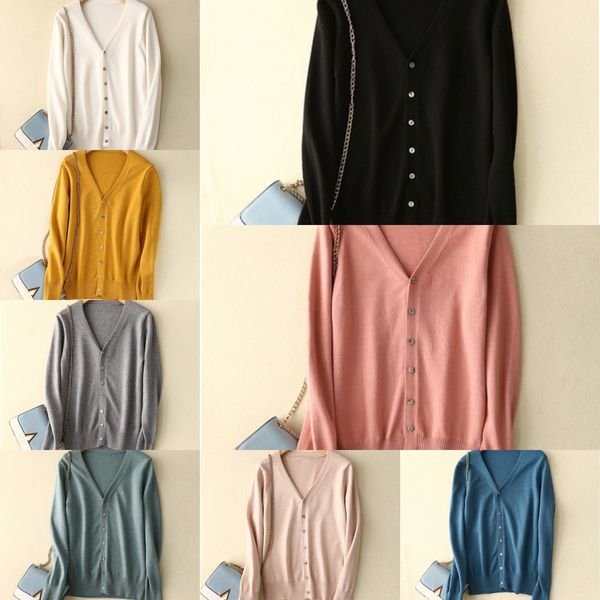 new core spun yarn v-neck loose large piece soft long sleeve coat sweater knitted cardigan simple sweater coat women t6wh6, White;black
new core spun yarn v-neck loose large piece soft long sleeve coat sweater knitted cardigan simple sweater coat women t6wh6, White;black