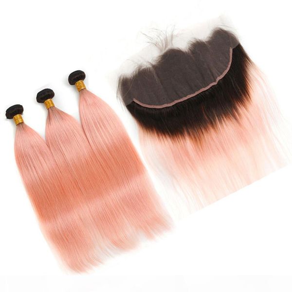 malaysian ombre rose pink gold human hair 3bundles with frontal straight #1b rose pink ombre weave wefts with lace frontal closure 13x4, Black
malaysian ombre rose pink gold human hair 3bundles with frontal straight #1b rose pink ombre weave wefts with lace frontal closure 13x4, Black