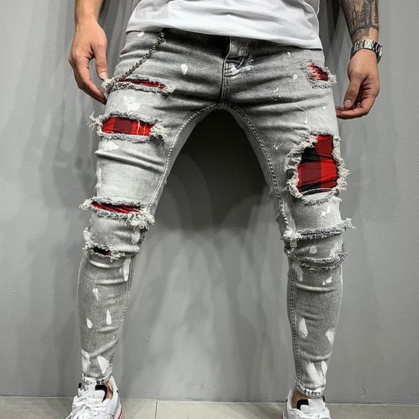 2021 new men's slim-fit ripped jeans men's painted jeans patch beggar pants jumbo hip hop pants skinny pencil, Blue
2021 new men's slim-fit ripped jeans men's painted jeans patch beggar pants jumbo hip hop pants skinny pencil, Blue