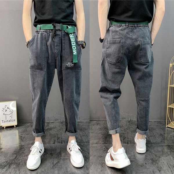 men's jeans wholesale 2021 fashion japanese teenagers denim elastic waist feet pants trend low crotch stretch harem, Blue
men's jeans wholesale 2021 fashion japanese teenagers denim elastic waist feet pants trend low crotch stretch harem, Blue