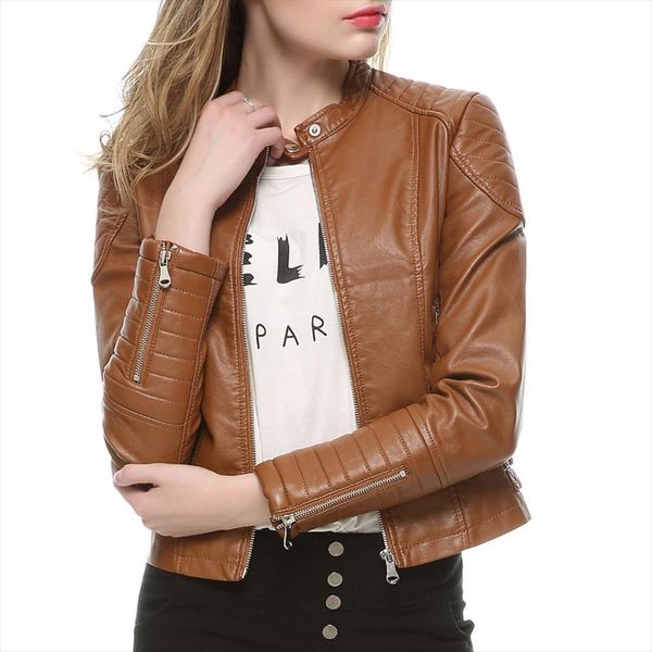 2020 женская мода элегантный zipper кожезаменитель biker jacket в коричневый черный тонкий дамы пальто повседневный бренд мотоцикла кожаное, Black
2020 женская мода элегантный zipper кожезаменитель biker jacket в коричневый черный тонкий дамы пальто повседневный бренд мотоцикла кожаное, Black
