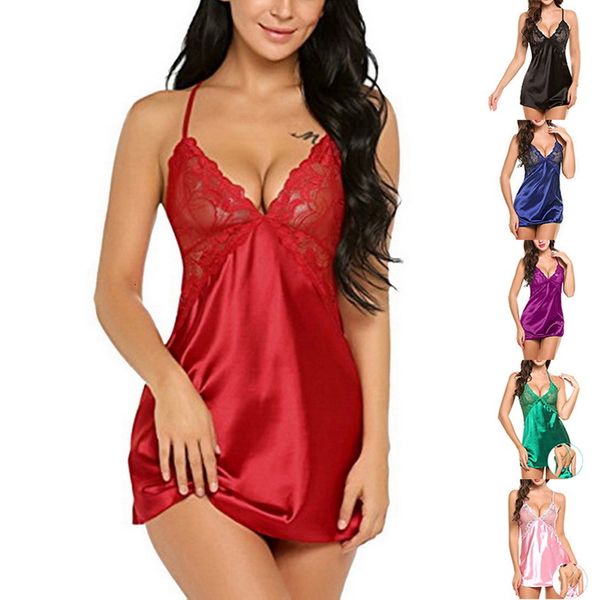 women v-neck beach lingerie night sleeveless ladies satin nightgown plus size black lace sleepwear cover, Black;white
women v-neck beach lingerie night sleeveless ladies satin nightgown plus size black lace sleepwear cover, Black;white