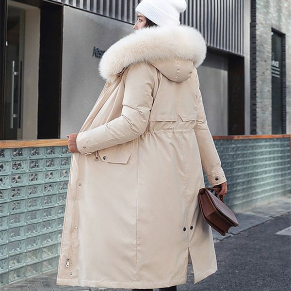 big fur collar jacket warm cotton clothing elegant winter coat women 201019, Black
big fur collar jacket warm cotton clothing elegant winter coat women 201019, Black
