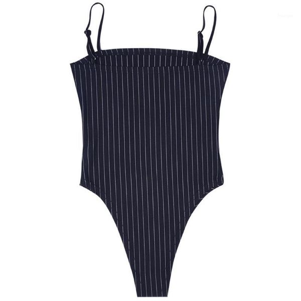 women casual spaghetti strap striped backless summer bodysuit soft and breathable material regular slim1, Black;white 
women casual spaghetti strap striped backless summer bodysuit soft and breathable material regular slim1, Black;white