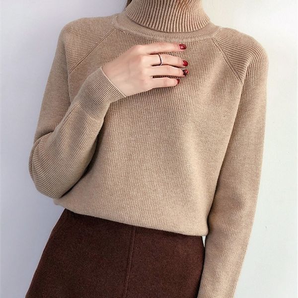 obrix knitted turtleneck cotton female pullover solid color autumn winter sweater for women 201201, White;black
obrix knitted turtleneck cotton female pullover solid color autumn winter sweater for women 201201, White;black