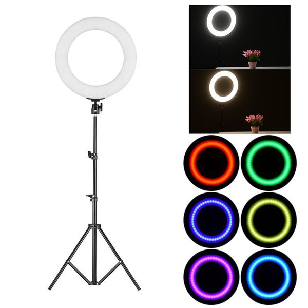 14" led video ring lamp p studio pgraphy lighting adjustable brightness 3200-7000k color temperature with tripod stand
14" led video ring lamp p studio pgraphy lighting adjustable brightness 3200-7000k color temperature with tripod stand