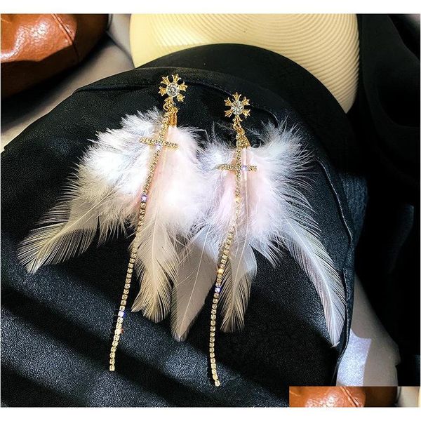 s947 fashion jewelry s925 silver needle feather earrings rhisntone cross long tassel dangle stud earrings ysytt
s947 fashion jewelry s925 silver needle feather earrings rhisntone cross long tassel dangle stud earrings ysytt