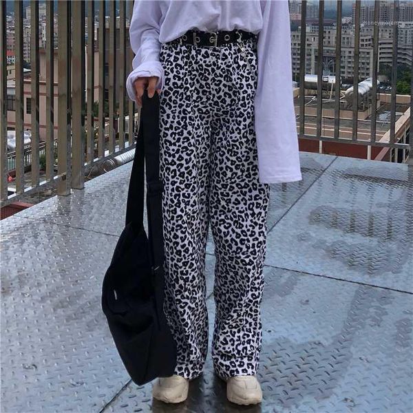 women's pants & capris fashion casual brands women's clothing harajuku style autumn streetwear loose leopard wide leg vestidos fem, Black;white
women's pants & capris fashion casual brands women's clothing harajuku style autumn streetwear loose leopard wide leg vestidos fem, Black;white