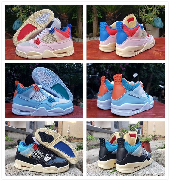 union x 4 guava ice off noir sky blue dark smoke grey light bone men designer basketball sports sneaker 4s jumpman trainer, White;red
union x 4 guava ice off noir sky blue dark smoke grey light bone men designer basketball sports sneaker 4s jumpman trainer, White;red