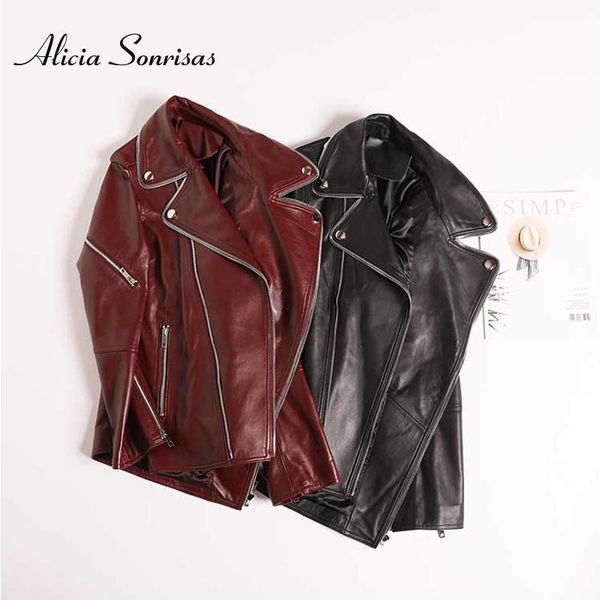 women's leather & faux 2021 jacket women pu soft black wine red motorcycle korean zippers biker street outerwear coat as2032
women's leather & faux 2021 jacket women pu soft black wine red motorcycle korean zippers biker street outerwear coat as2032