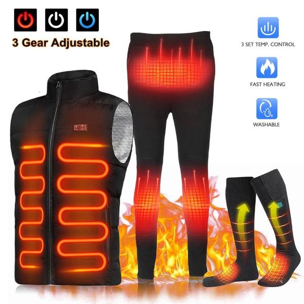outdoor t-shirts 9 heated zones winter electric vest jackets men women heating pants socks 3 gear adjustable camping skiing, Gray;blue
outdoor t-shirts 9 heated zones winter electric vest jackets men women heating pants socks 3 gear adjustable camping skiing, Gray;blue