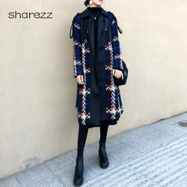 2019new women outerwear winter clothing fashion warm woolen blends female elegant plaid double long tweed woolen outerwear coat1, Black
2019new women outerwear winter clothing fashion warm woolen blends female elegant plaid double long tweed woolen outerwear coat1, Black