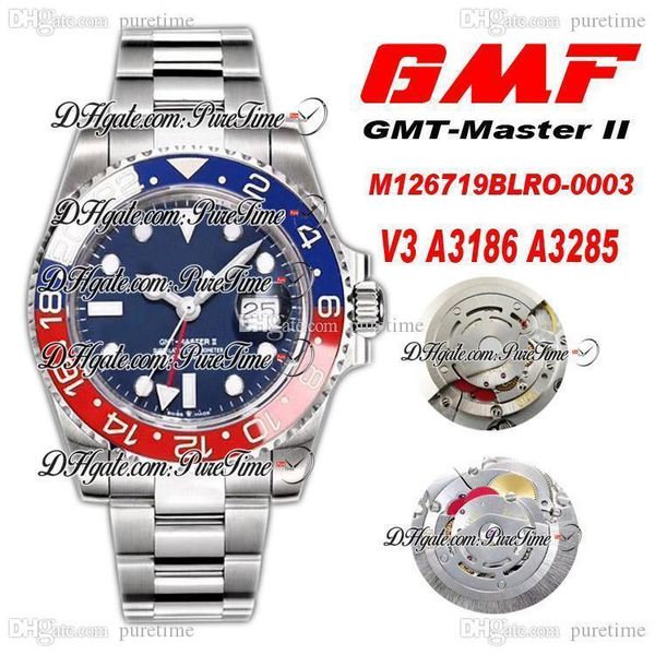 gmf v3 gmt ii a3186 a3285 automatic chronograph mens watch pepsi ceramic bezel blue dial 904l steel bracelet edition ptrx puretime c3, Slivery;brown
gmf v3 gmt ii a3186 a3285 automatic chronograph mens watch pepsi ceramic bezel blue dial 904l steel bracelet edition ptrx puretime c3, Slivery;brown