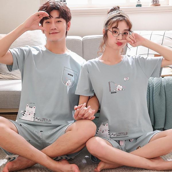 loose summer couple pajamas short sleeve shorts can be worn in two cotton suits, plus size casual home wear suits for men and wo1, Black;brown
loose summer couple pajamas short sleeve shorts can be worn in two cotton suits, plus size casual home wear suits for men and wo1, Black;brown