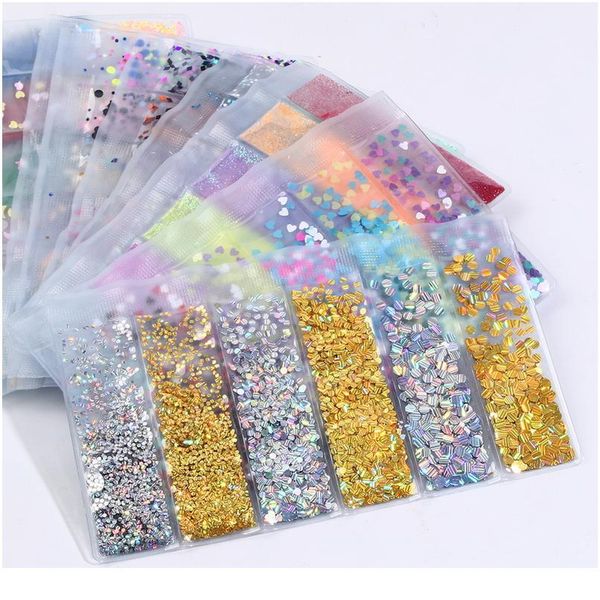 6 patterns/bag nail glitter sequins powder mixed size nail pigment dust colorful flakes 3d nail art decora jlluek, Silver;gold
6 patterns/bag nail glitter sequins powder mixed size nail pigment dust colorful flakes 3d nail art decora jlluek, Silver;gold