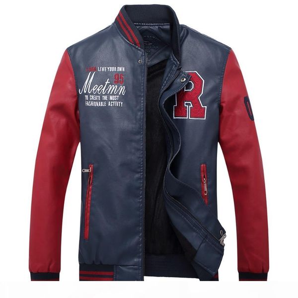 bomber jacket men embroidered leather pu coats warm fleece pilot jackets men's stand collar casual outerwear jackets, Black;brown
bomber jacket men embroidered leather pu coats warm fleece pilot jackets men's stand collar casual outerwear jackets, Black;brown