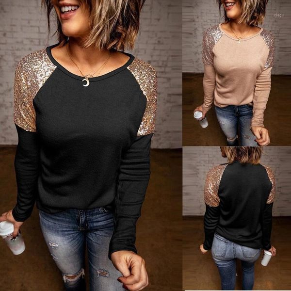 fashion sequins patchwork blouse shirt loose o-neck casual autumn winter ladies female women long sleeve blusa pullover1, White
fashion sequins patchwork blouse shirt loose o-neck casual autumn winter ladies female women long sleeve blusa pullover1, White