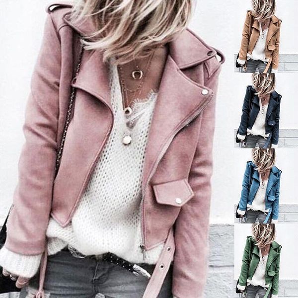 short suede jacket women 2020 spring autumn fashion new five colors eight yards zipper long sleeve suede jacket tide h1017, Black;brown
short suede jacket women 2020 spring autumn fashion new five colors eight yards zipper long sleeve suede jacket tide h1017, Black;brown