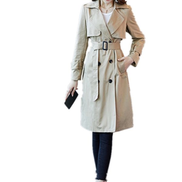 women's double-breasted strapless windbreaker coats ladies casual pocket long trench coat warm belt outwear overcoat female 201031, Tan;black
women's double-breasted strapless windbreaker coats ladies casual pocket long trench coat warm belt outwear overcoat female 201031, Tan;black