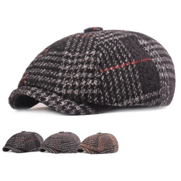 berets winter hats warm wool thicken sboy caps for mens vintage octagonal hat detective painter retro flat cap, Blue;gray
berets winter hats warm wool thicken sboy caps for mens vintage octagonal hat detective painter retro flat cap, Blue;gray