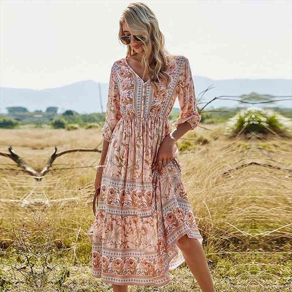 spring bohemia floral dress women casual v neck high waist half sleeve dress for women fashion print summer, Black;gray
spring bohemia floral dress women casual v neck high waist half sleeve dress for women fashion print summer, Black;gray