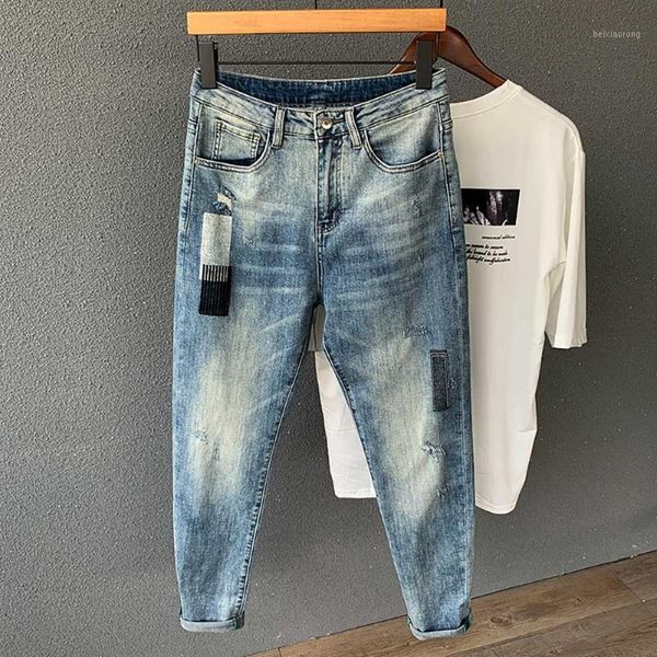 trendy harem jeans man skinny printed jeans slim fits embroidery patch denim pants casual joggers trousers men clothing1, Blue
trendy harem jeans man skinny printed jeans slim fits embroidery patch denim pants casual joggers trousers men clothing1, Blue