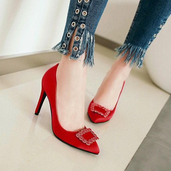 plus size 11 12 ladies high heels women shoes woman pumps suede fine-heeled pointed metal buckle decorative single shoes, Black
plus size 11 12 ladies high heels women shoes woman pumps suede fine-heeled pointed metal buckle decorative single shoes, Black
