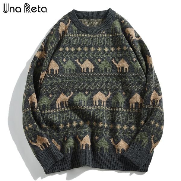 una reta men sweater new autumn winter retro print pullover men's sweater pull homme casual loose soft sweater men 201026, White;black
una reta men sweater new autumn winter retro print pullover men's sweater pull homme casual loose soft sweater men 201026, White;black