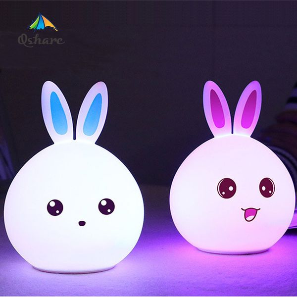 qshare rabbit led night light remote touch sensor colorful usb silicone bunny bedside lamp for children kids baby christmas toys q0113
qshare rabbit led night light remote touch sensor colorful usb silicone bunny bedside lamp for children kids baby christmas toys q0113