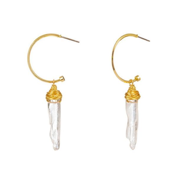 wholesale 10 pairs gold plated irregular shape clear quartz dangle earrings for women party gift jewelry, Silver
wholesale 10 pairs gold plated irregular shape clear quartz dangle earrings for women party gift jewelry, Silver