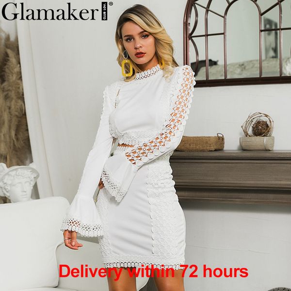 glamaker lace patchwork white bodycon mini dress women flare sleeve crop summer dress elegant short party club dress 201204, Black;pink
glamaker lace patchwork white bodycon mini dress women flare sleeve crop summer dress elegant short party club dress 201204, Black;pink