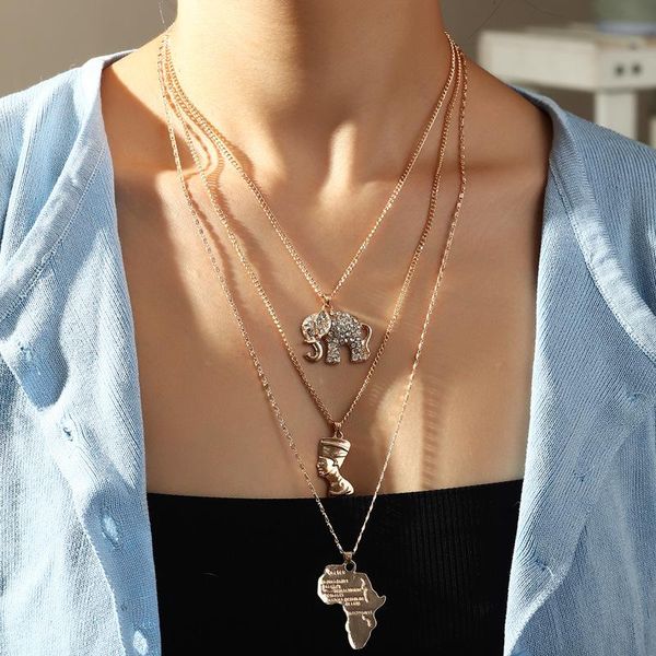 chains 2021 wholesale cross-border european and american jewelry multi-layer necklace simple alloy elephant map portrait, Silver
chains 2021 wholesale cross-border european and american jewelry multi-layer necklace simple alloy elephant map portrait, Silver