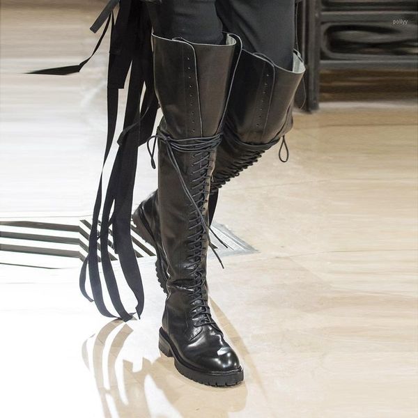 boots women cow leather front lace up over the knee thick sole long chunky high heels winter knight shoes1, Black
boots women cow leather front lace up over the knee thick sole long chunky high heels winter knight shoes1, Black