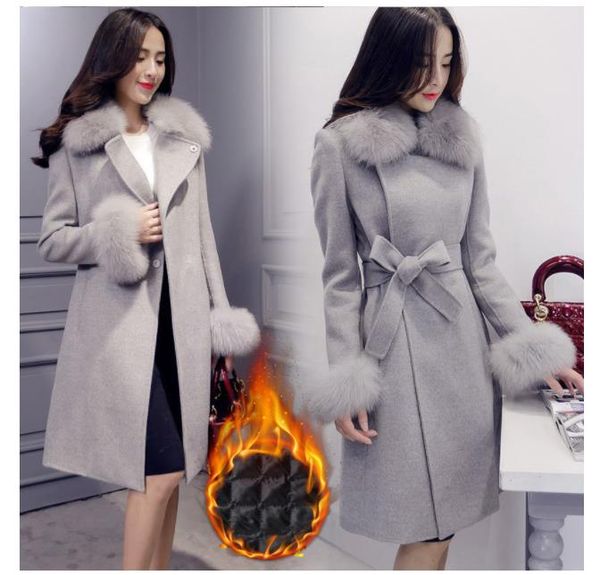 coat female long winter lapel wool coat trench jacket long sleeve plush warm thick overcoat outwear a50, Black
coat female long winter lapel wool coat trench jacket long sleeve plush warm thick overcoat outwear a50, Black