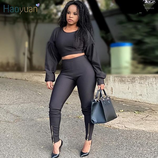 haoyuan two piece tracksuit outfits puff sleeve crop hem zip pants women fashion streetwear clothing club matching sets1, Gray
haoyuan two piece tracksuit outfits puff sleeve crop hem zip pants women fashion streetwear clothing club matching sets1, Gray