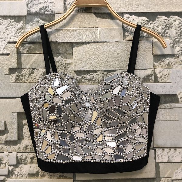 women's glitter rhinestone crop rave festival shiny silver sequin for party night club y200415, White
women's glitter rhinestone crop rave festival shiny silver sequin for party night club y200415, White
